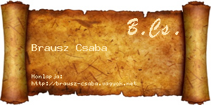 Brausz Csaba névjegykártya